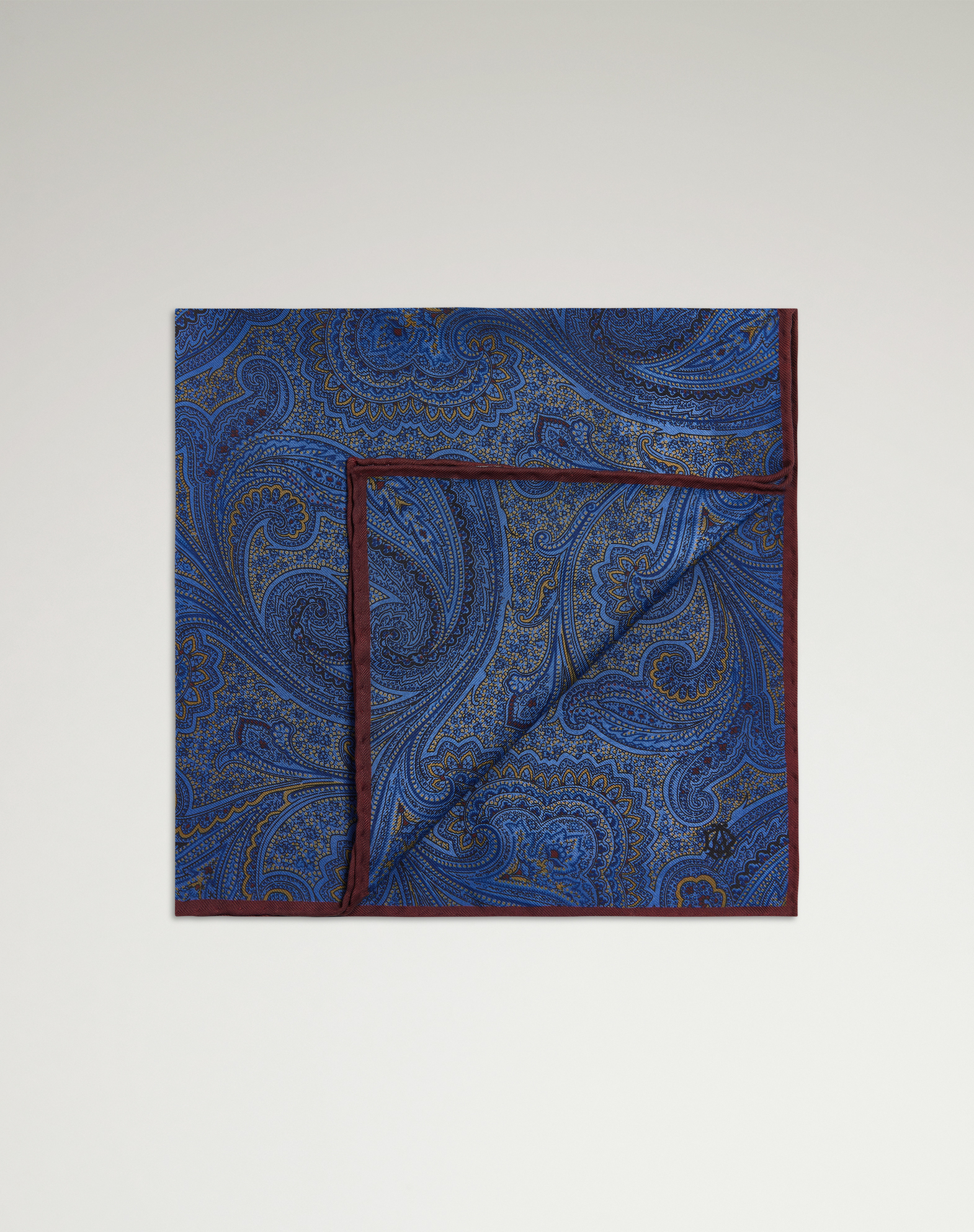 DUNHILL SILK HAND SCREEN PRINTED PAISLEY NECKERCHIEF 