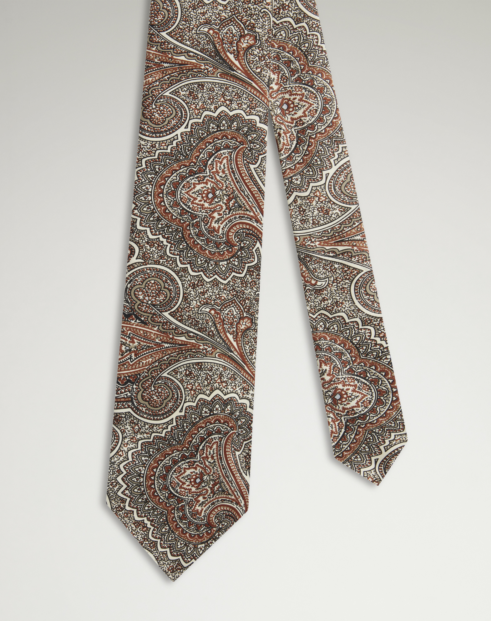 DUNHILL SILK HAND SCREEN PRINTED PAISLEY TIE 