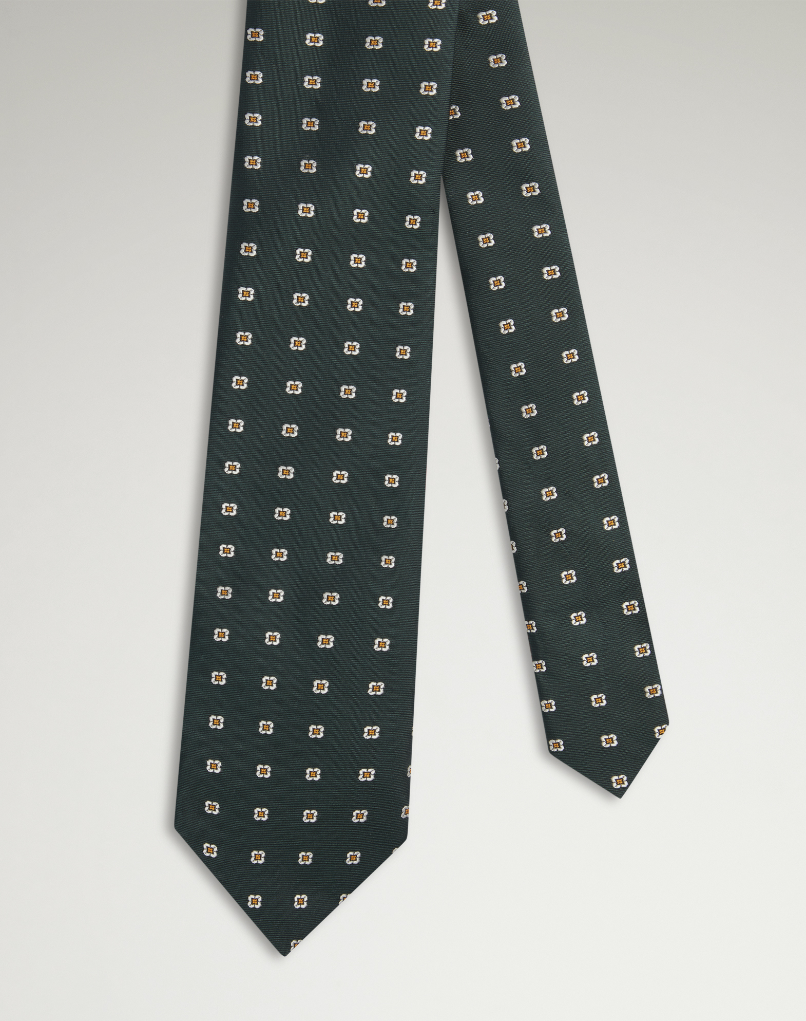 DUNHILL SILK FLORAL MOTIF TIE