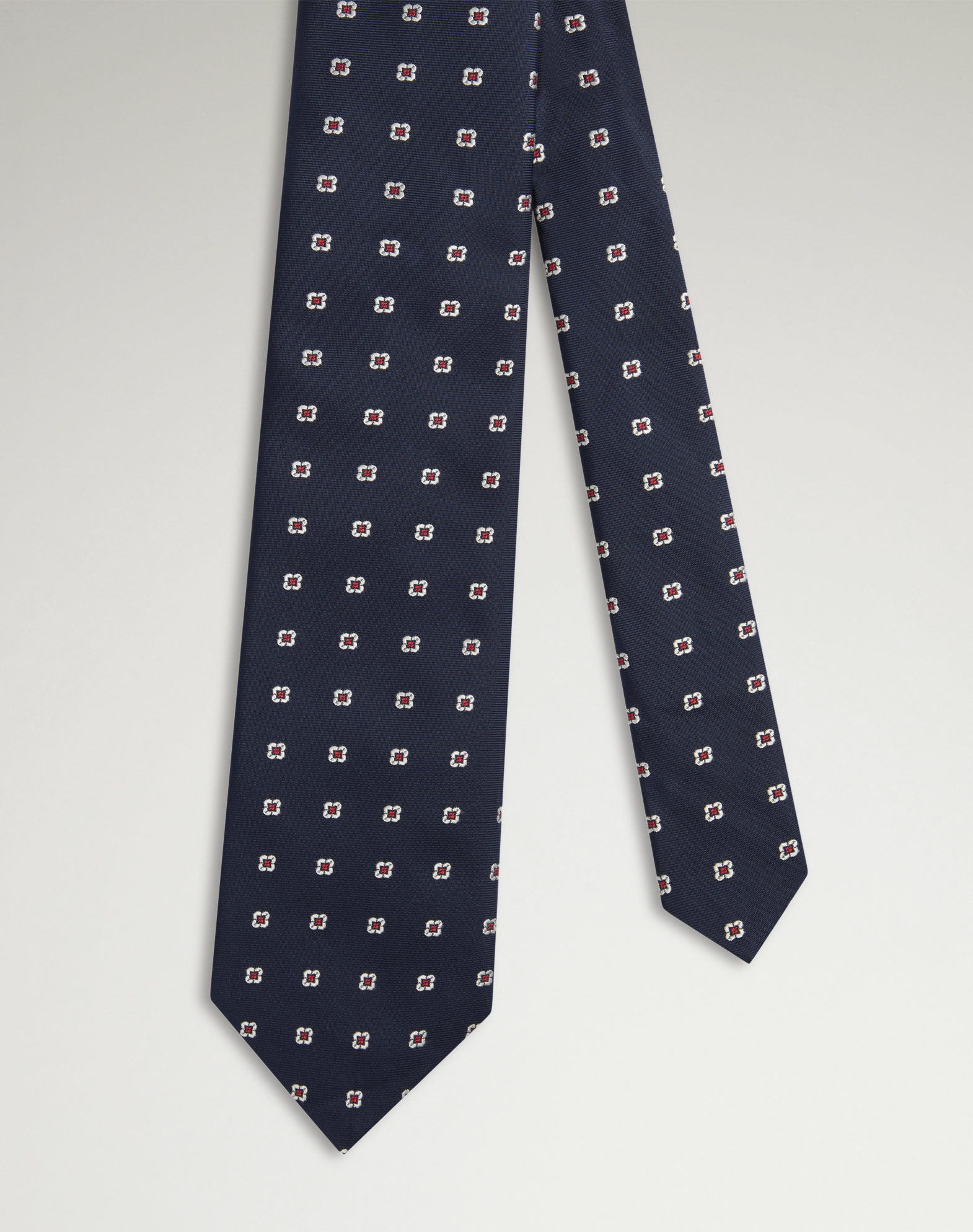 DUNHILL SILK FLORAL MOTIF TIE 