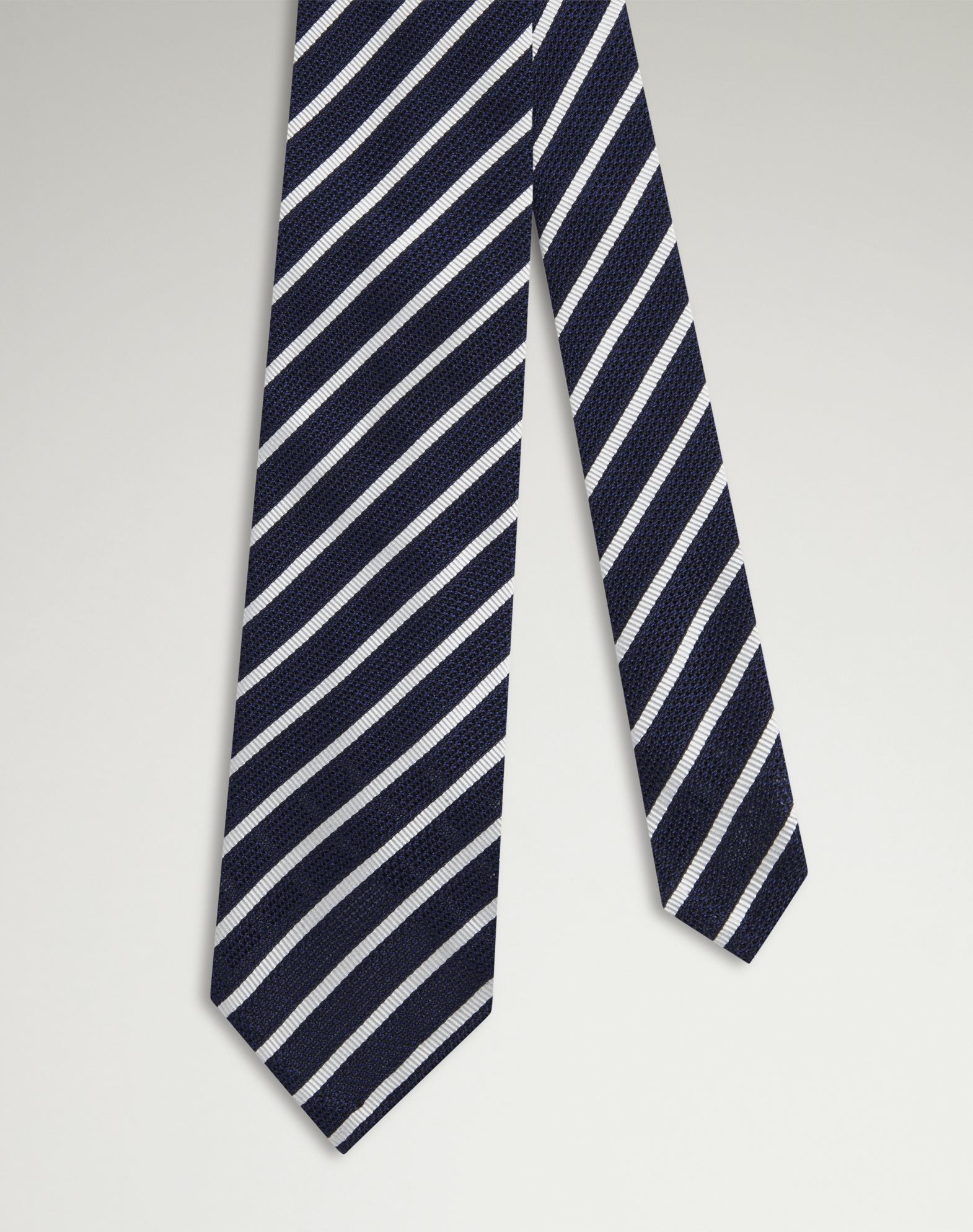 DUNHILL SILK STRIPE GRENADINE TIE 
