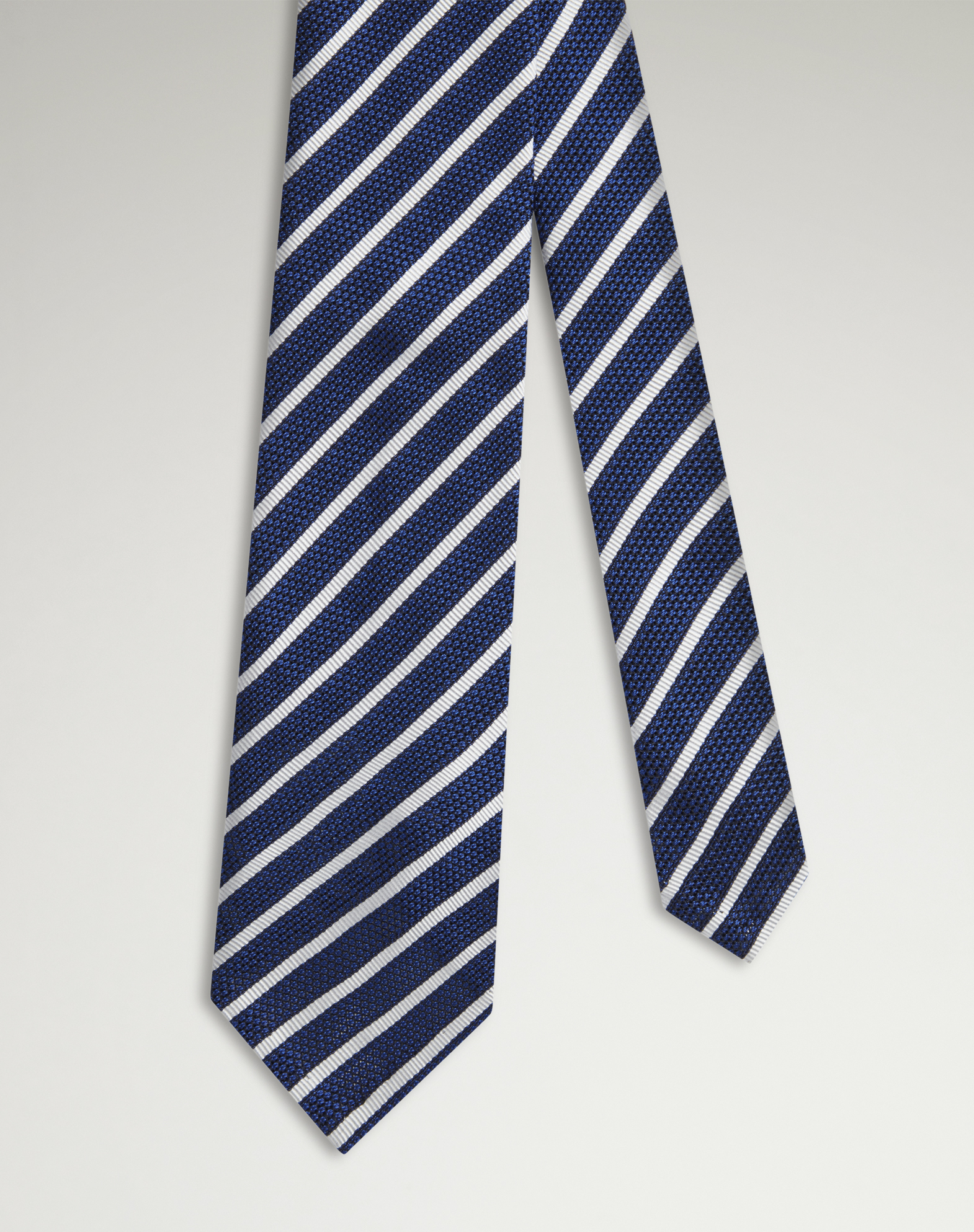 DUNHILL SILK STRIPE GRENADINE WOVEN TIE 