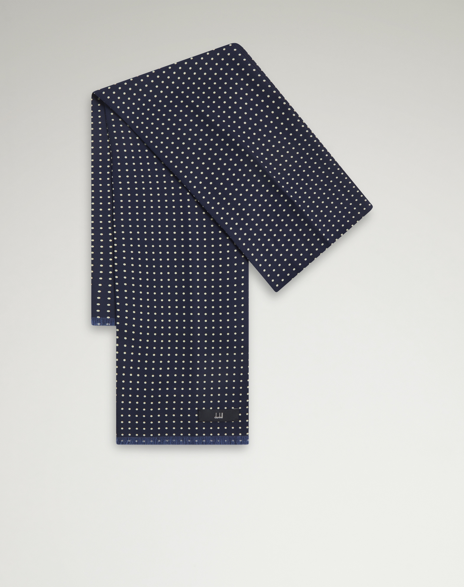 DUNHILL SCREEN PRINTED POLKA DOT SCARF 