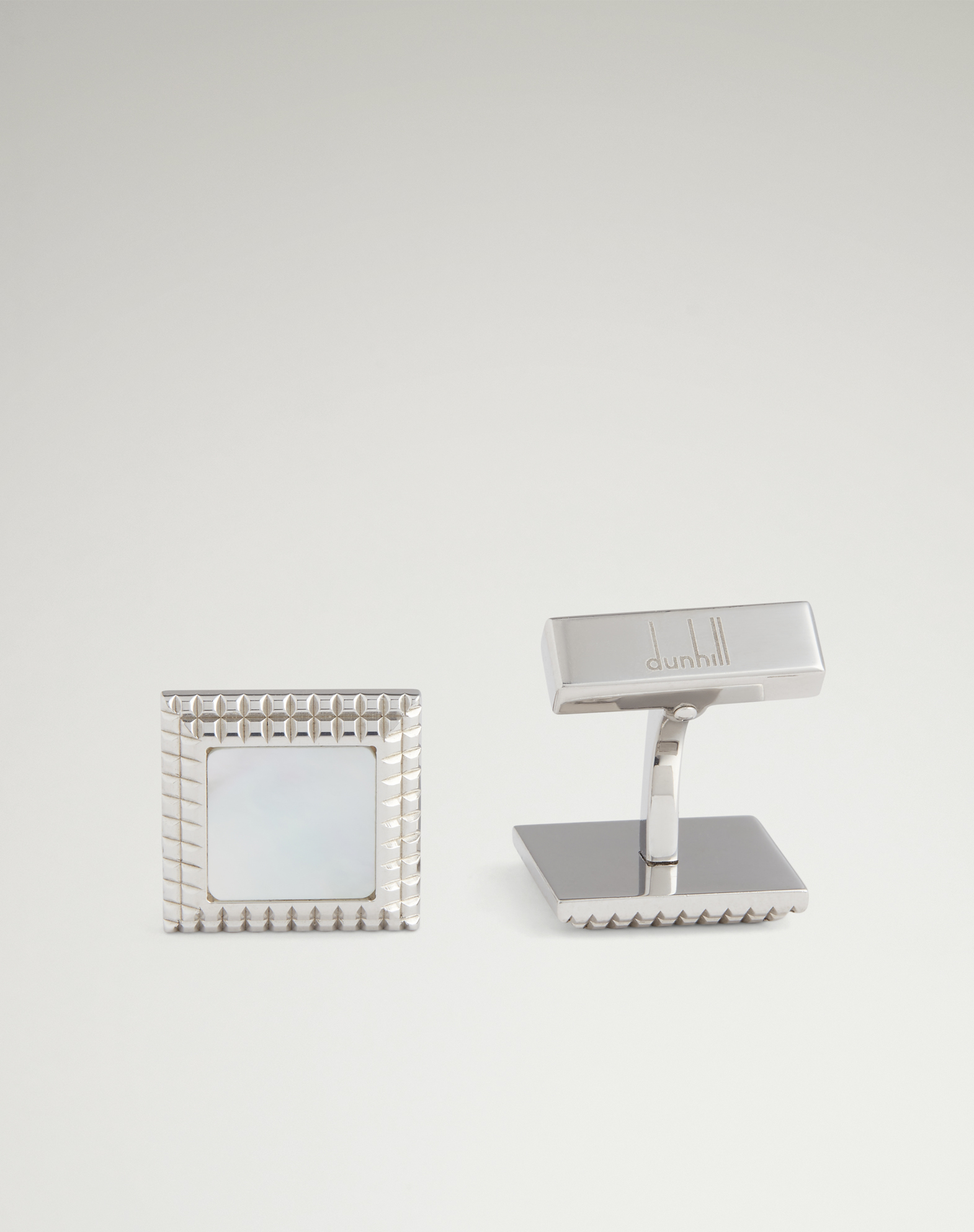 DUNHILL HOBNAIL INSERT SQUARE CUFFLINKS