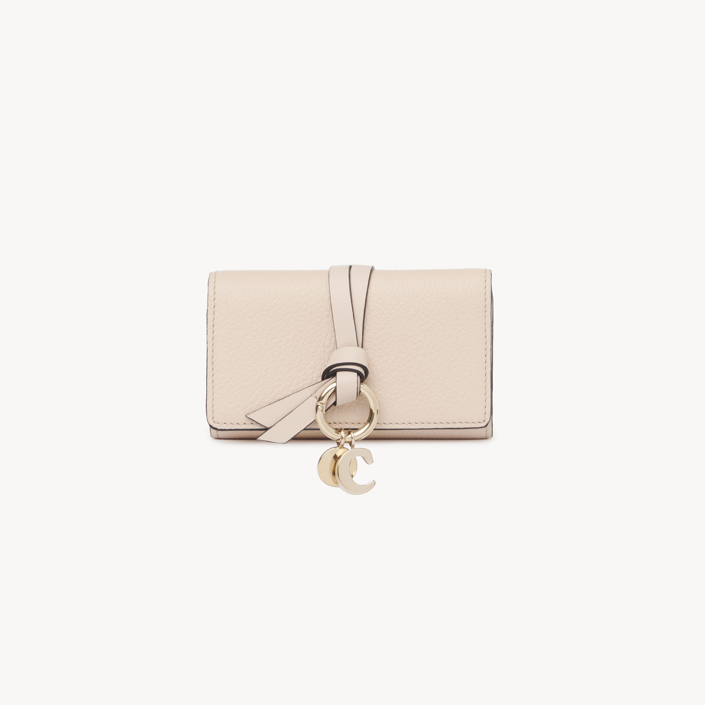 Chloé Étui À Clés Alphabet En Cuir Grainé Femme Rose Taille Onesize 100% Cuir De Veau In Pink