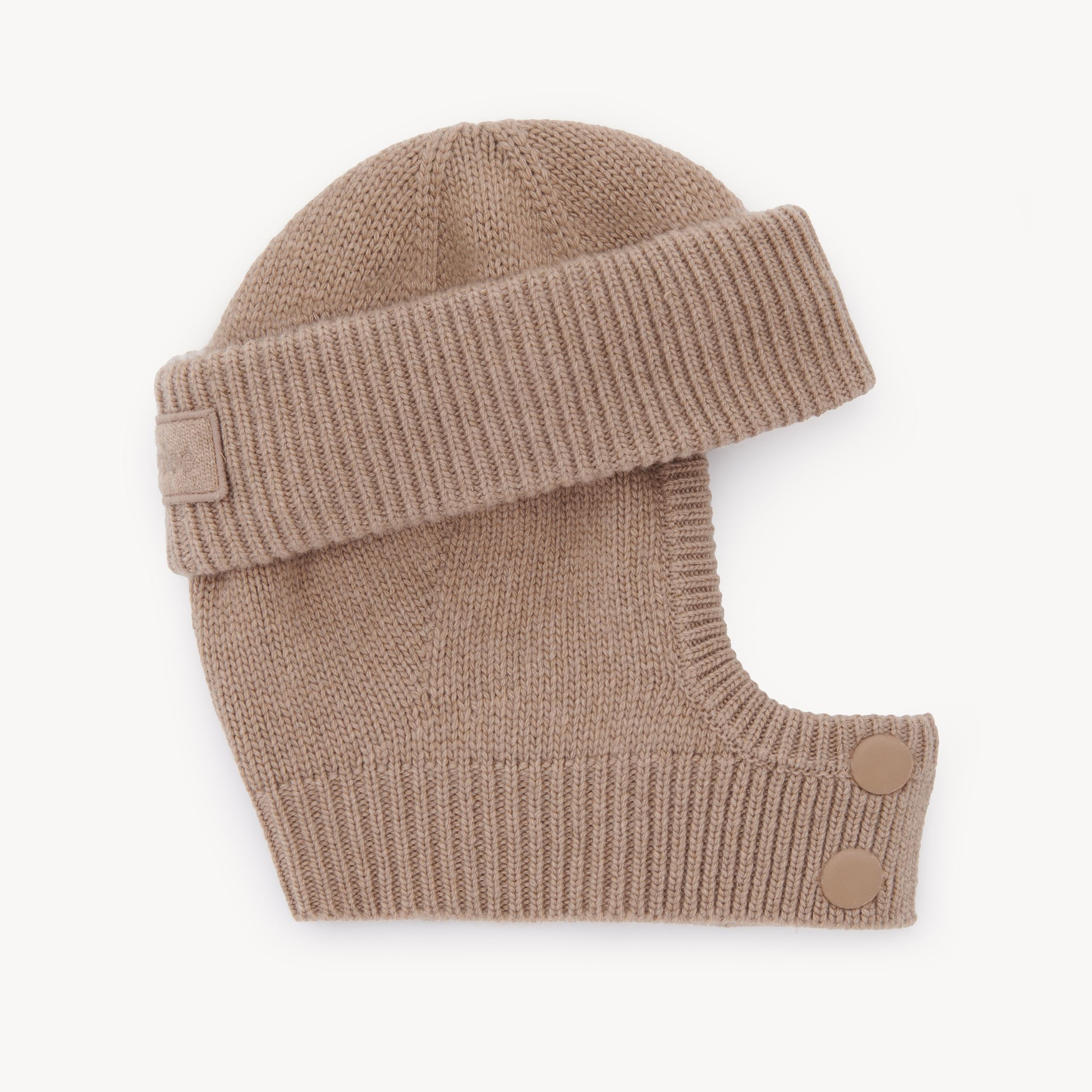 Chloé The  Signature Knit Balaclava In Wool & Cashmere Beige Size Onesize 70% Merinos Wool, 30% Cashm In Beige