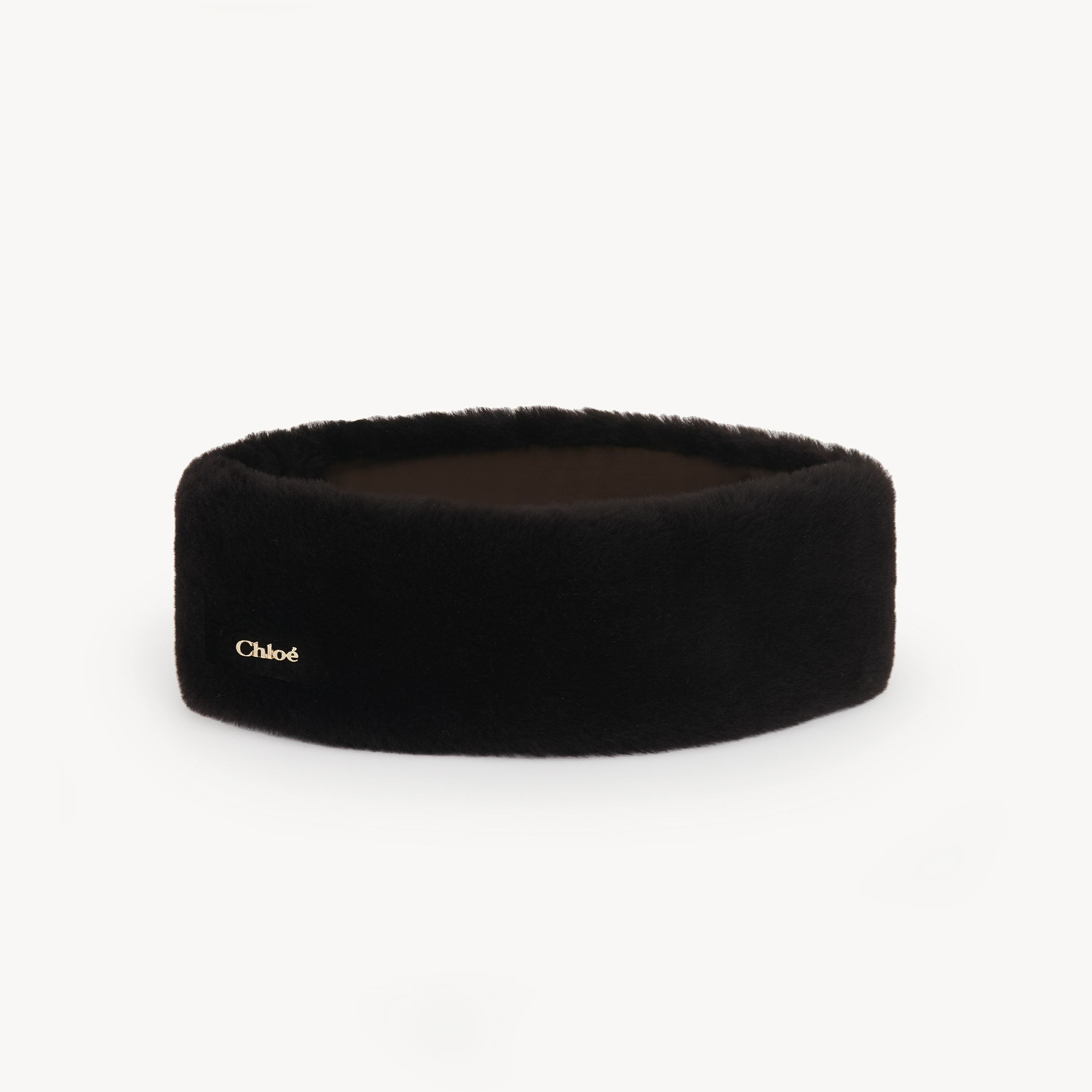 CHLOÉ SHEARLING HEADBAND BROWN SIZE ONESIZE 100% OVIS ARIES LAMB SHEARLING, FARMED, COO TURKEY 
