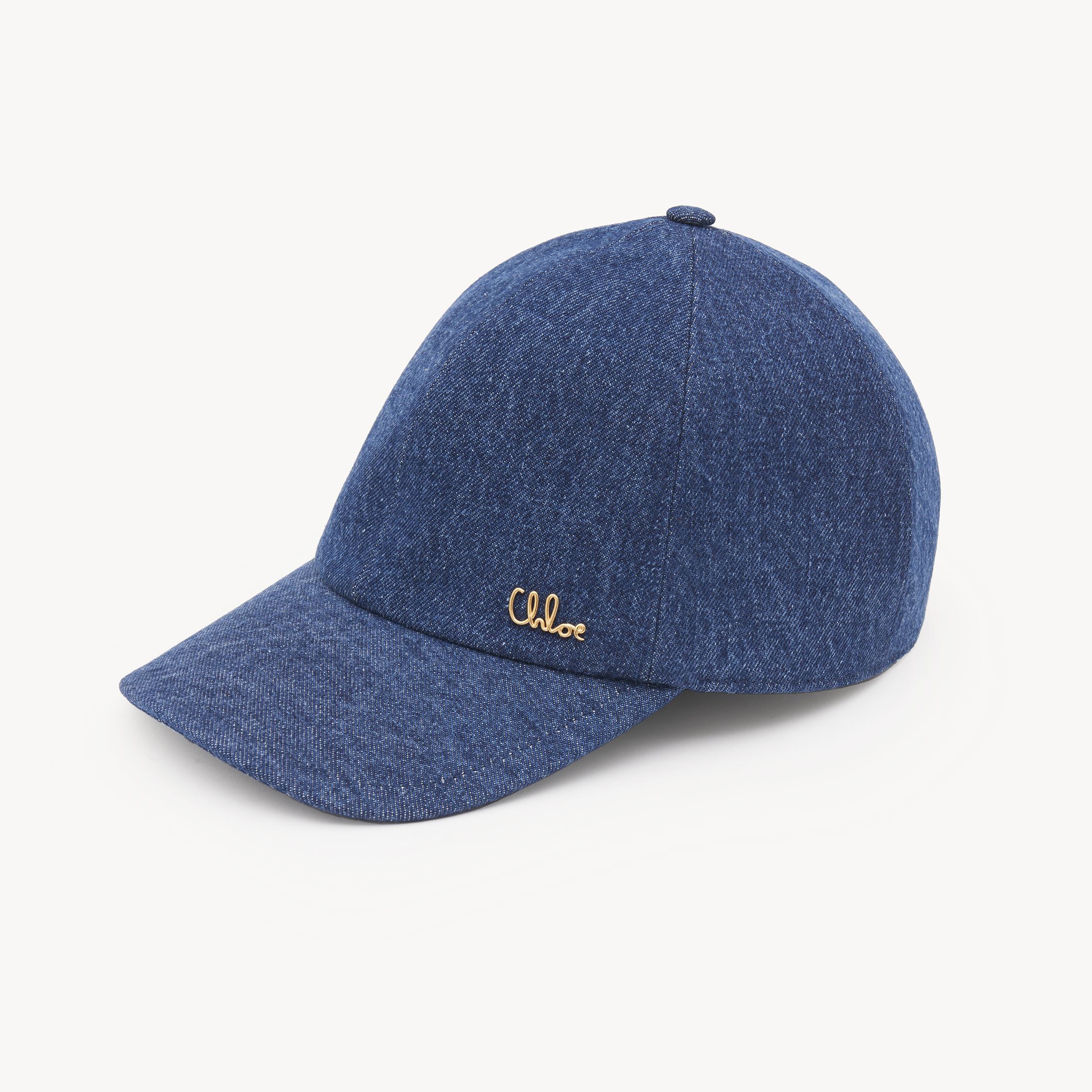 Chloé The  Iconic Cap In Denim Blue Size M 100% Cotton In Blue