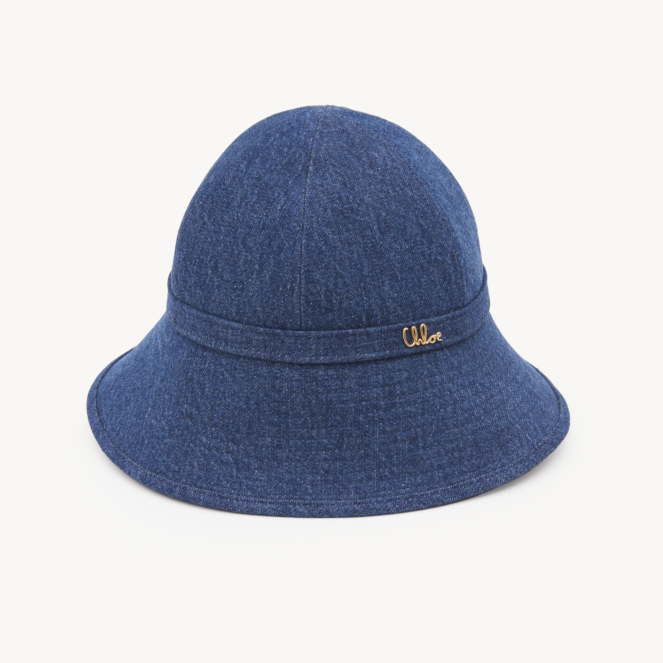 Chloé The  Iconic Bucket Hat In Denim Blue Size M 100% Cotton In Blue