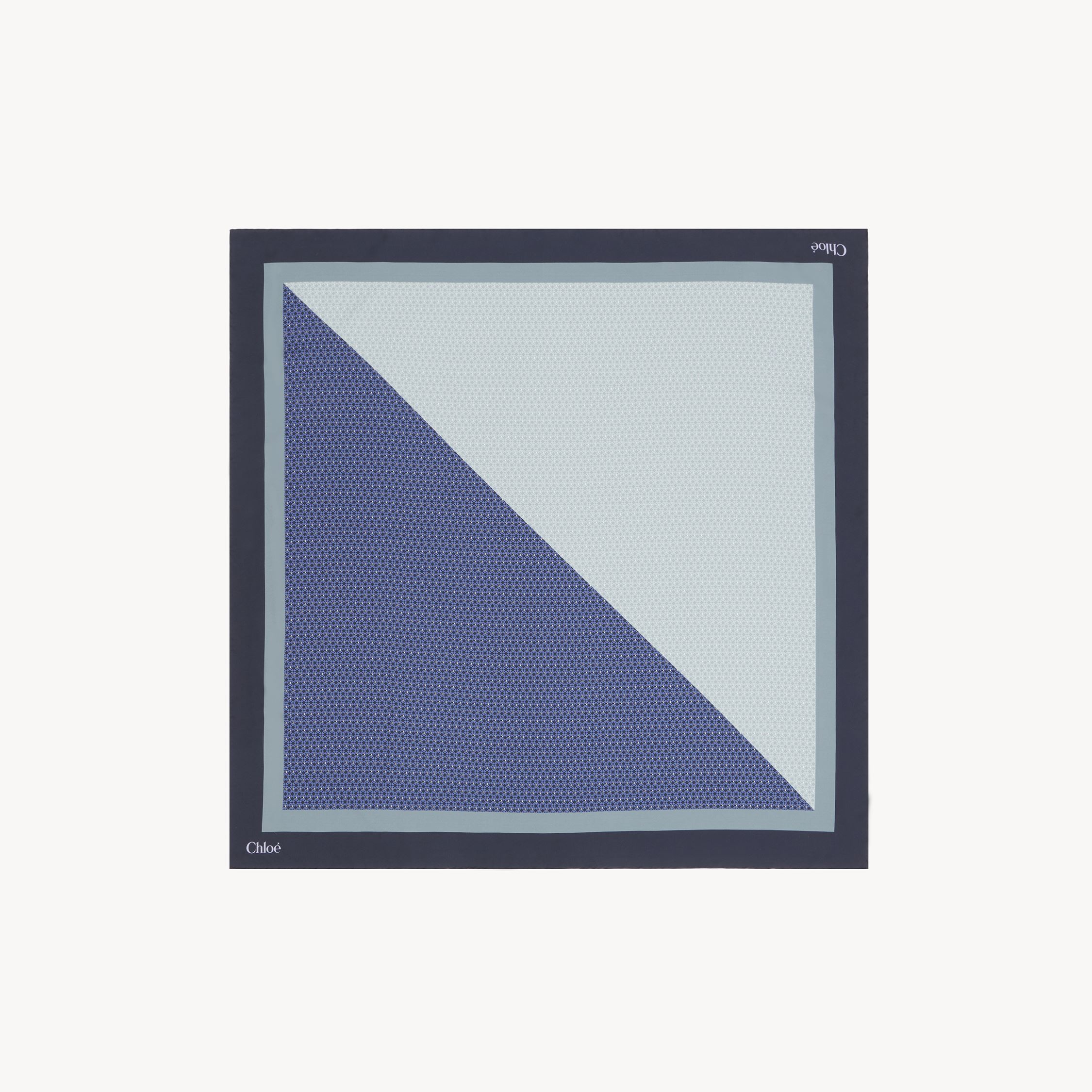 Shop Chloé The  Mini Tie-print Scarf In Silk Blue Size Onesize 100% Silk