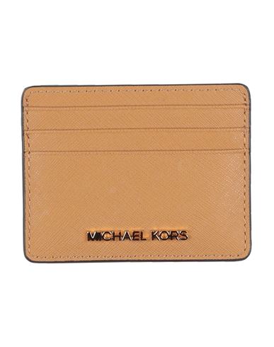 Michael Michael Kors Woman Cardholder Camel Size - Leather In Gold