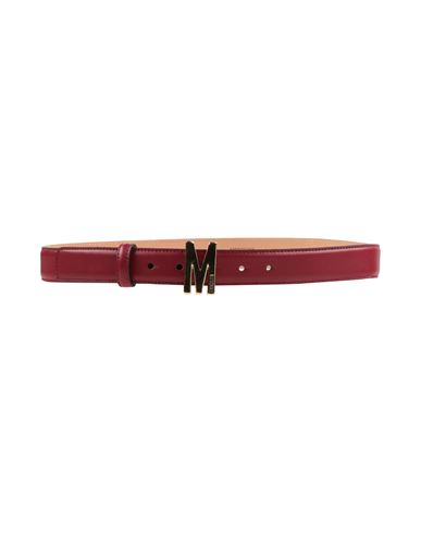 Moschino Couture Woman Belt Brick Size 8 Leather In Red