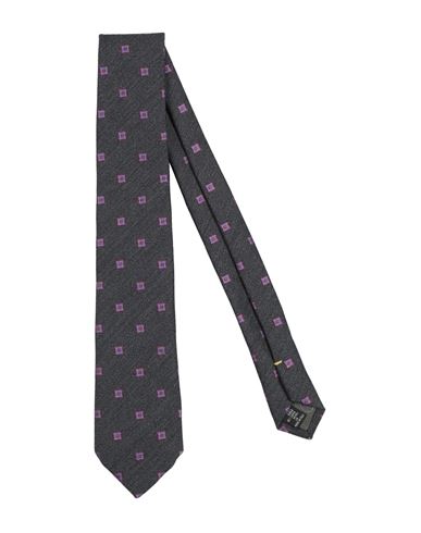 Canali Man Ties & Bow Ties Charcoal Size - Silk, Wool In Gray