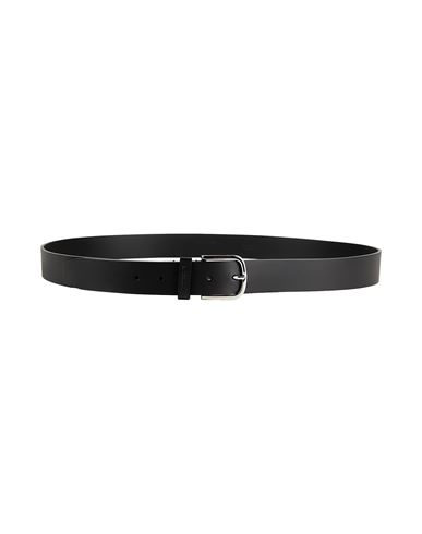 Testoni Man Belt Black Size 45.5 Leather