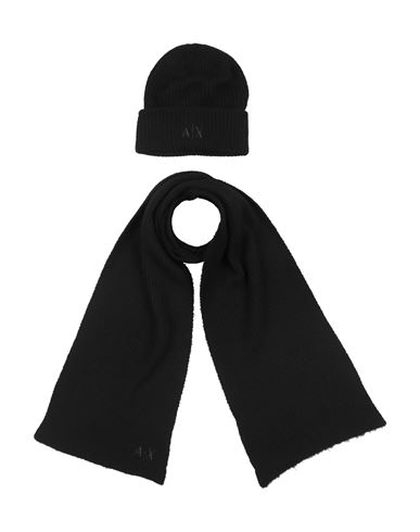 Armani Exchange Woman Accessories Set Black Size - Acrylic, Polyamide, Wool, Viscose In Black