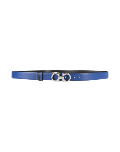 Ferragamo Woman Belt Blue Size 39.5 Leather In Blue