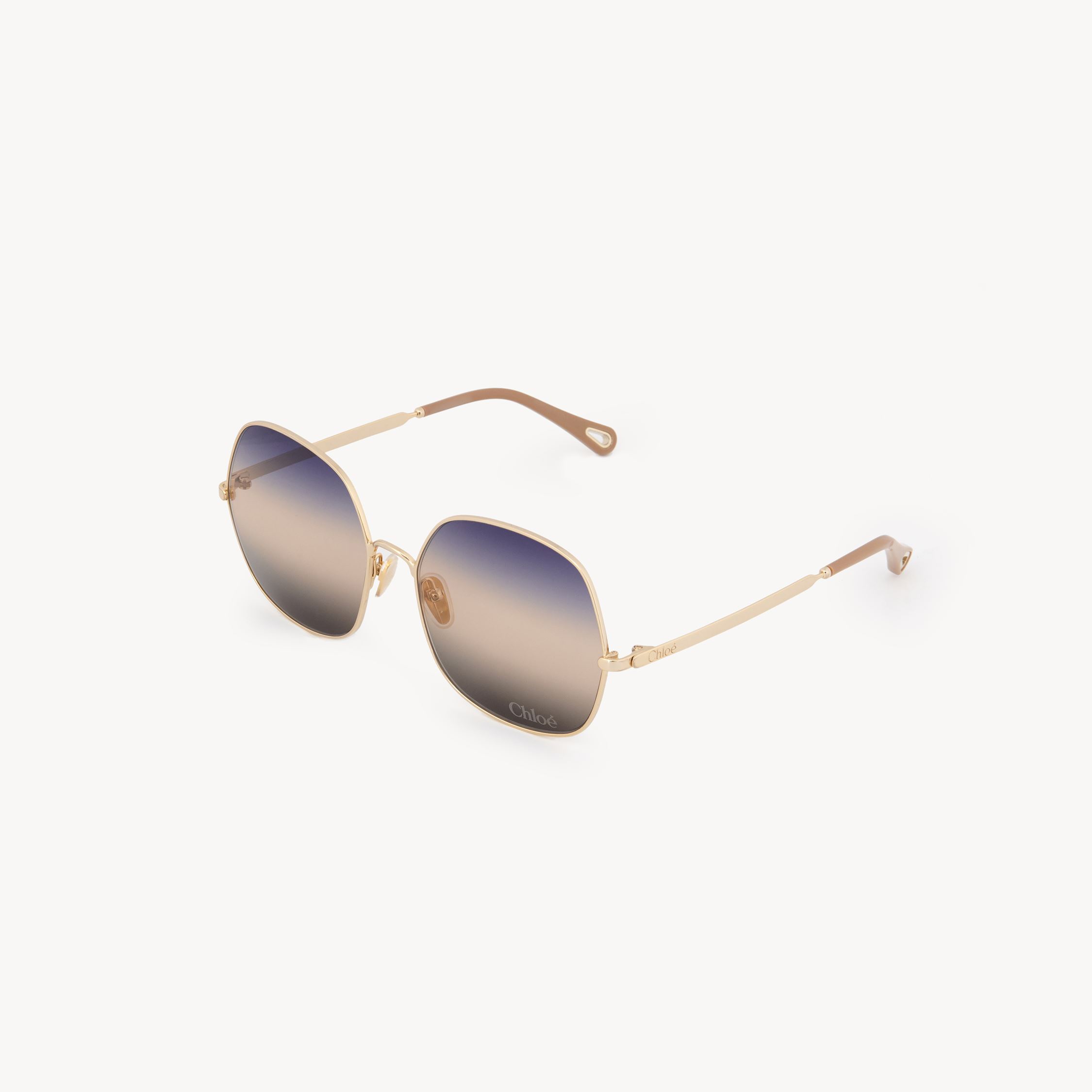 Chloé Aly Sunglasses Beige Size Onesize 100% Nickel, Acetate In Beige