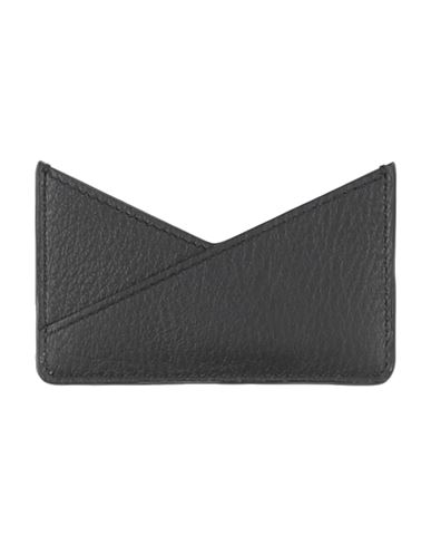 Mm6 Maison Margiela Woman Cardholder Black Size - Cow Leather, Brass In Black