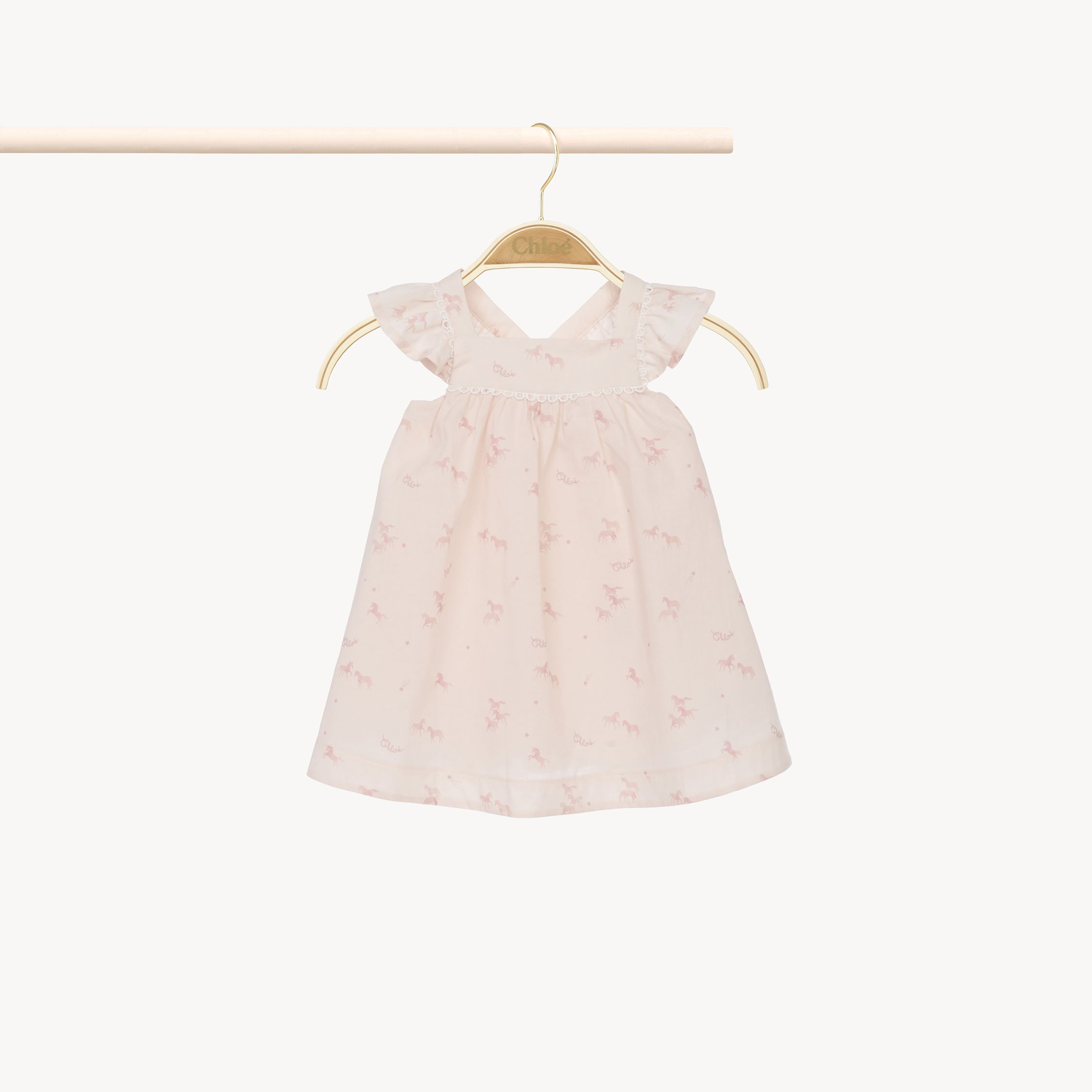 Chloé Sleeveless Dress Pink Size 9-12 100% Cotton In Pink