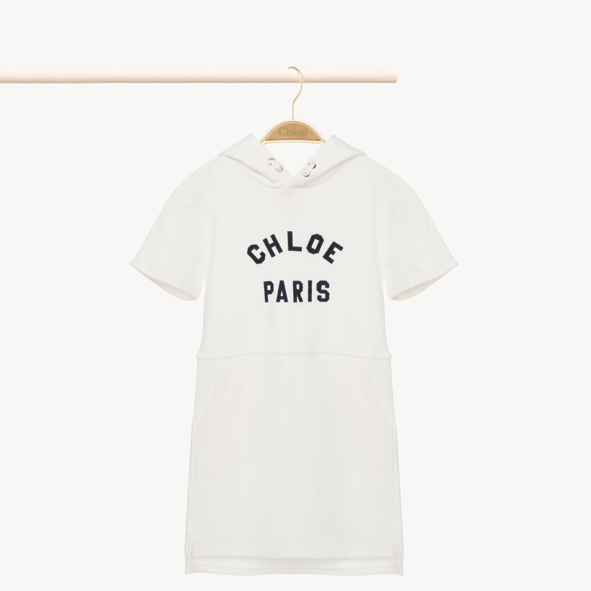 Chloé Robe À Capuche Femme Blanc Taille 5 100% Coton In White