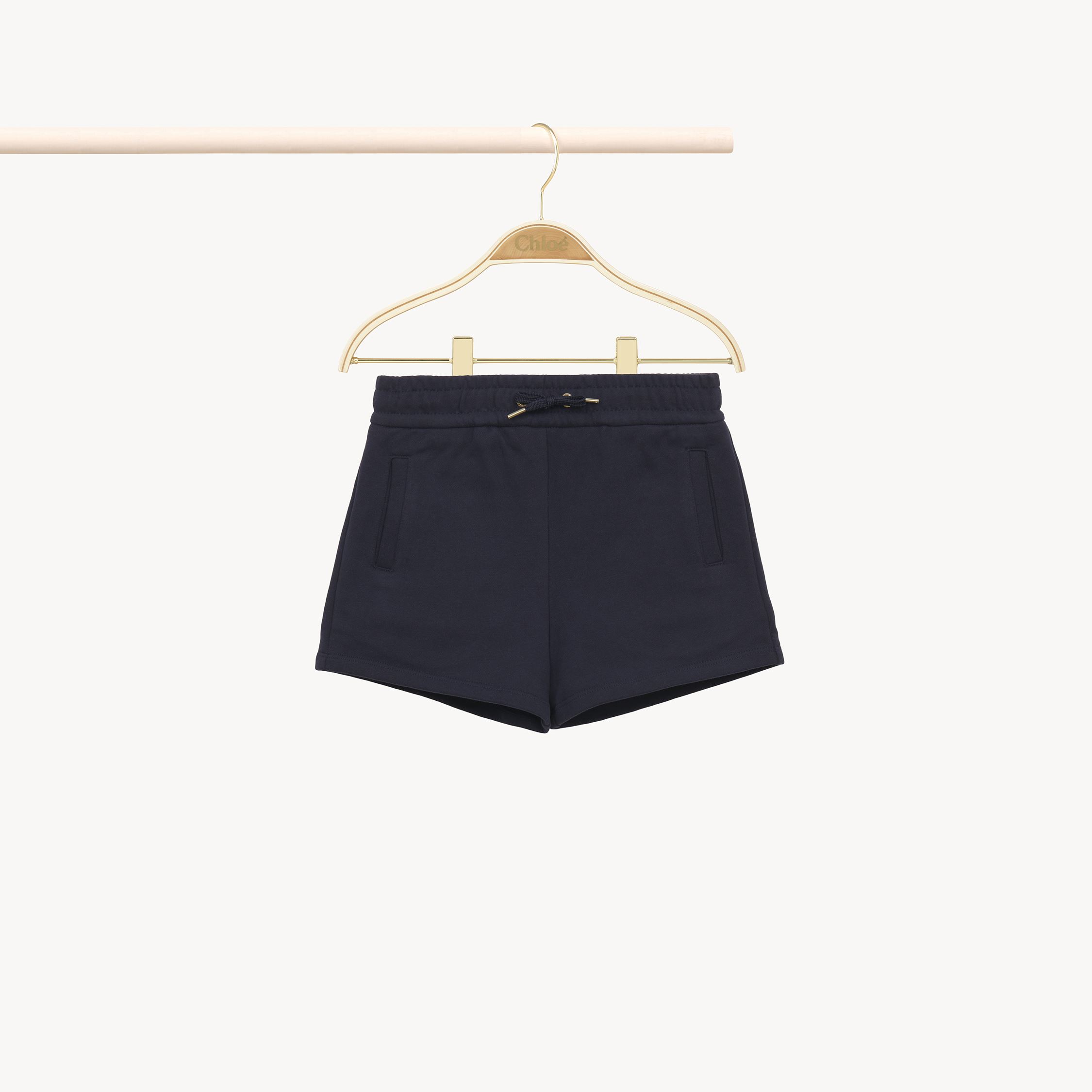 Chloé Drawstring Shorts Blue Size 12 100% Cotton In Blue