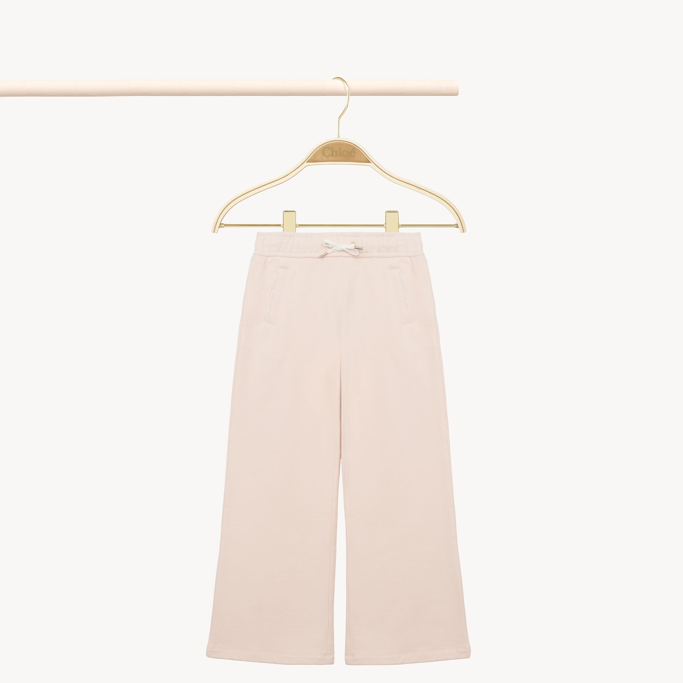 Chloé Pantalon Jogging Femme Rose Taille 8 100% Coton In Pink