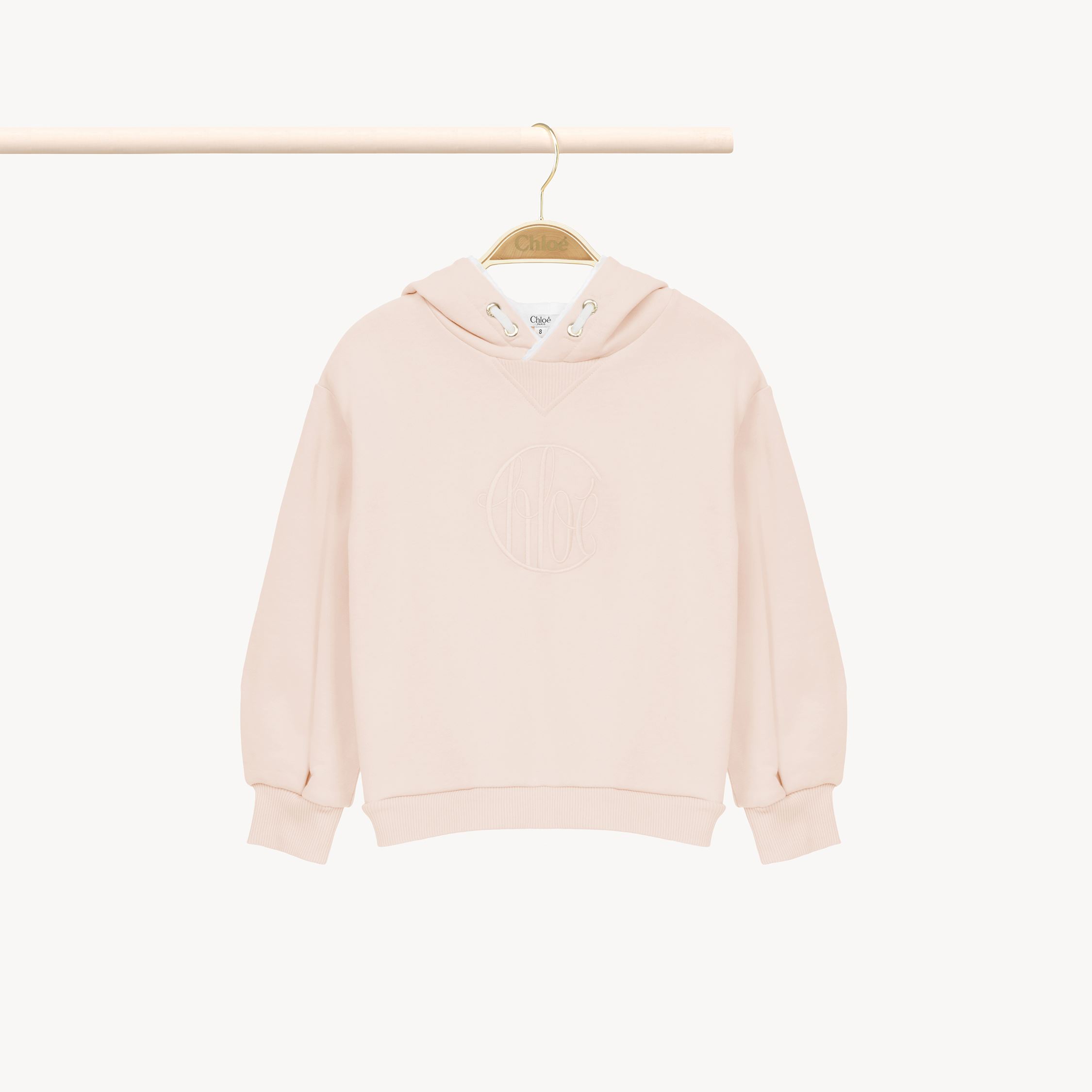 Shop Chloé Logo Hoodie Pink Size 4 100% Cotton