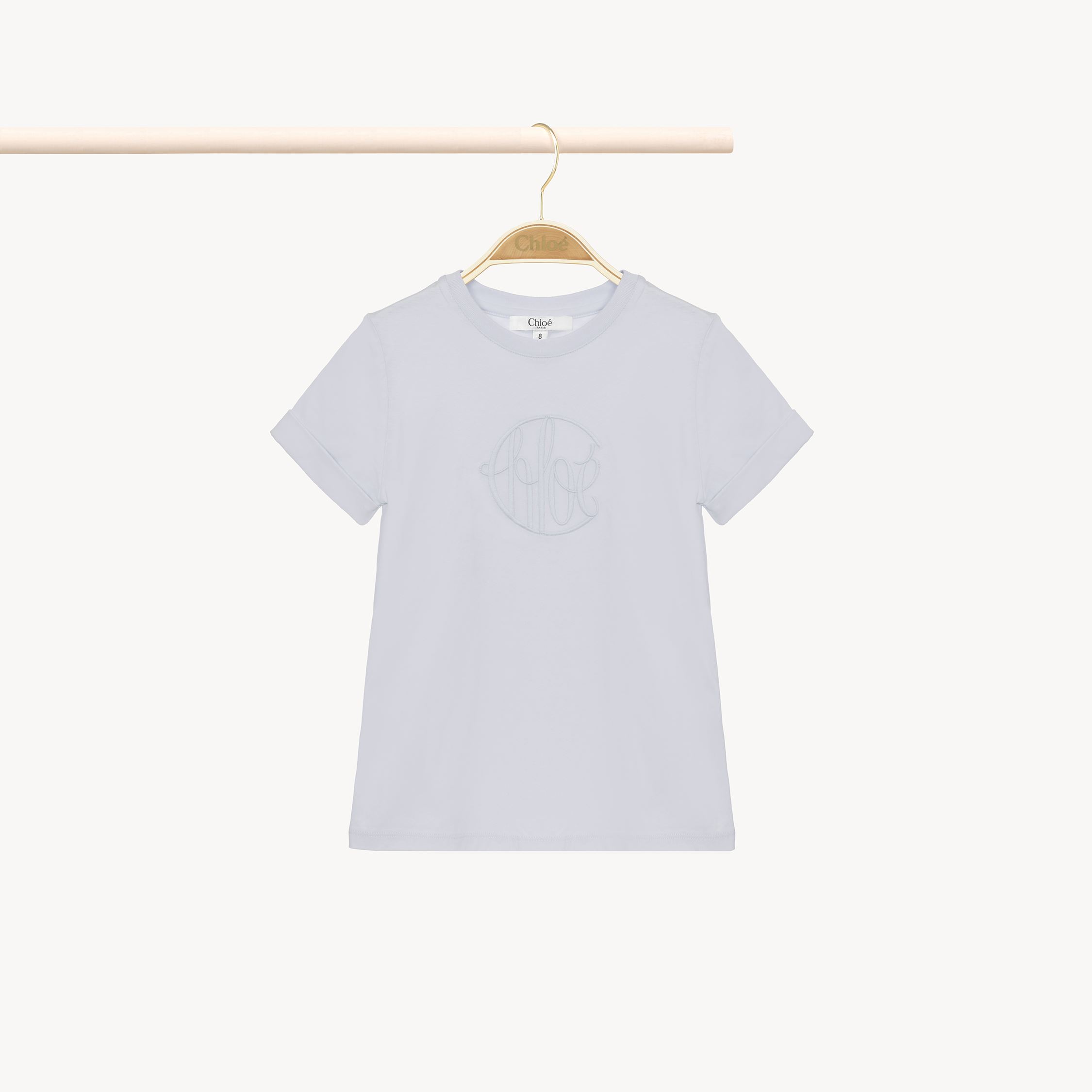Chloé T-shirt À Logo Femme Bleu Taille 4 100% Coton In Blue