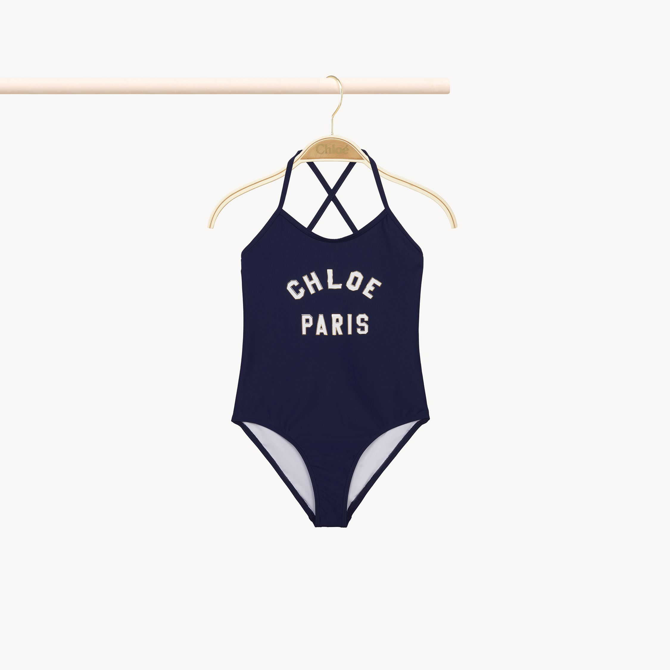 Chloé One-piece Swimsuit Blue Size 12 78% Polyamide, 22% Elastane In Blue
