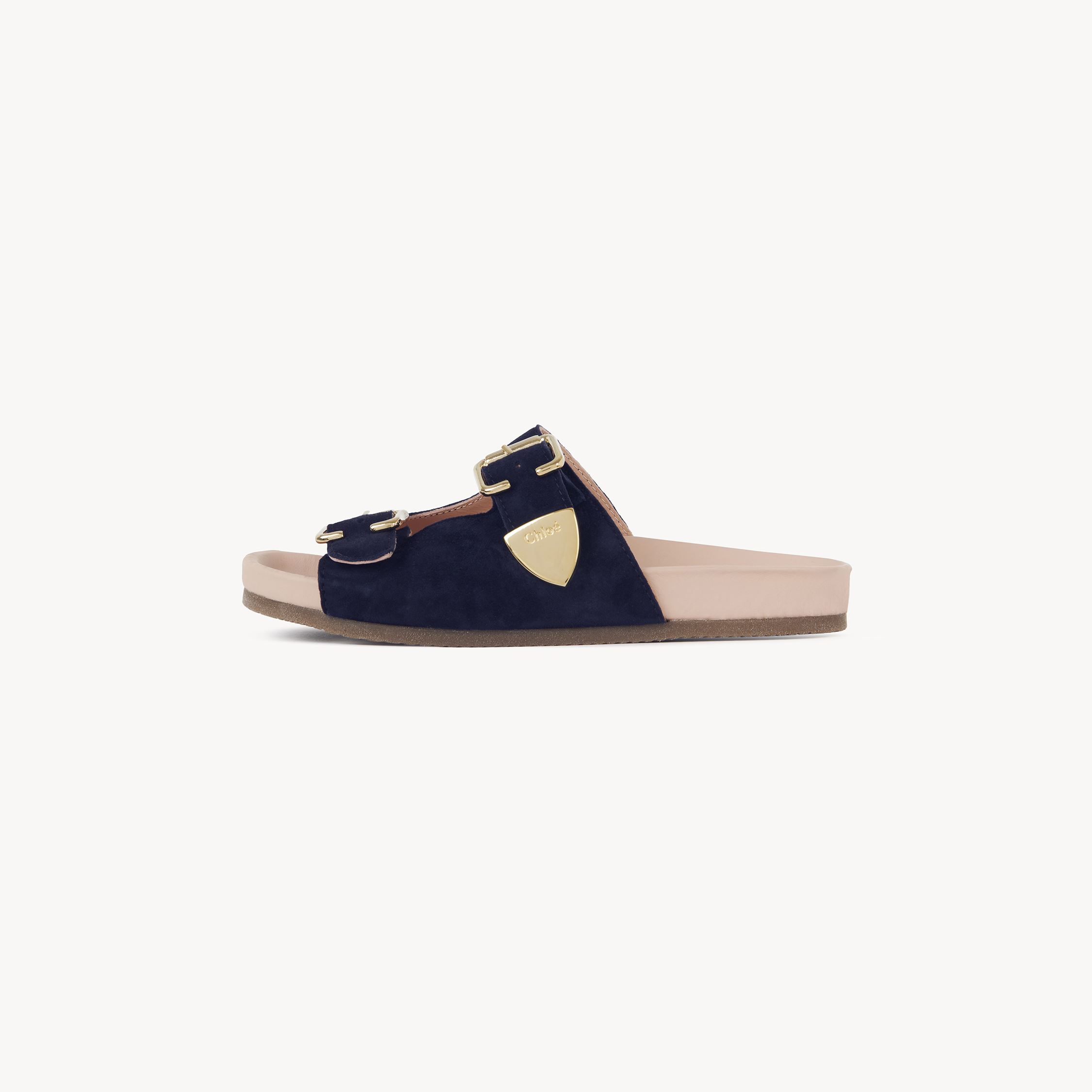 Chloé Suede Slides In Blue