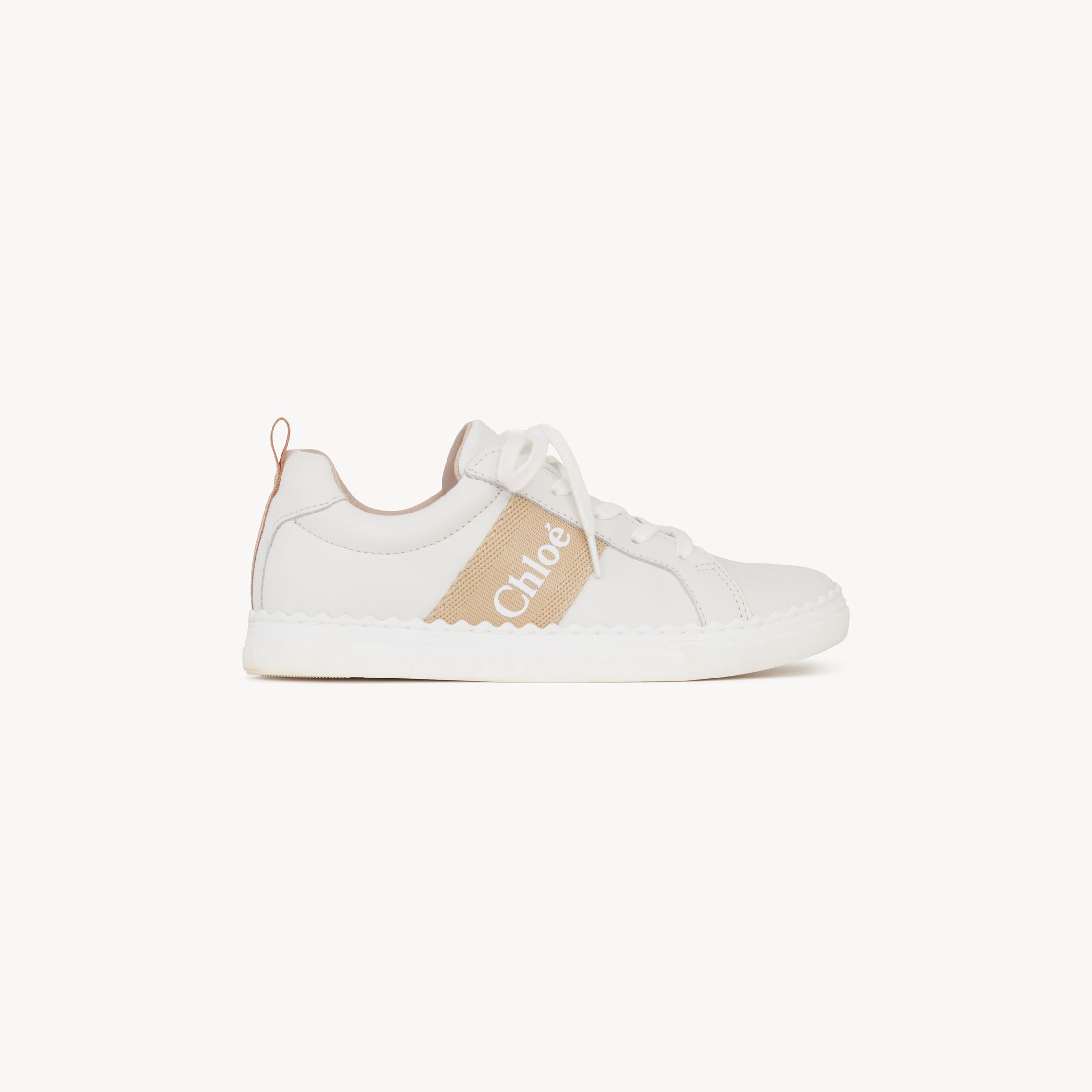 Chloé Baskets Basses Lauren Femme Beige Taille 29 100% Cuir De Veau In Beige