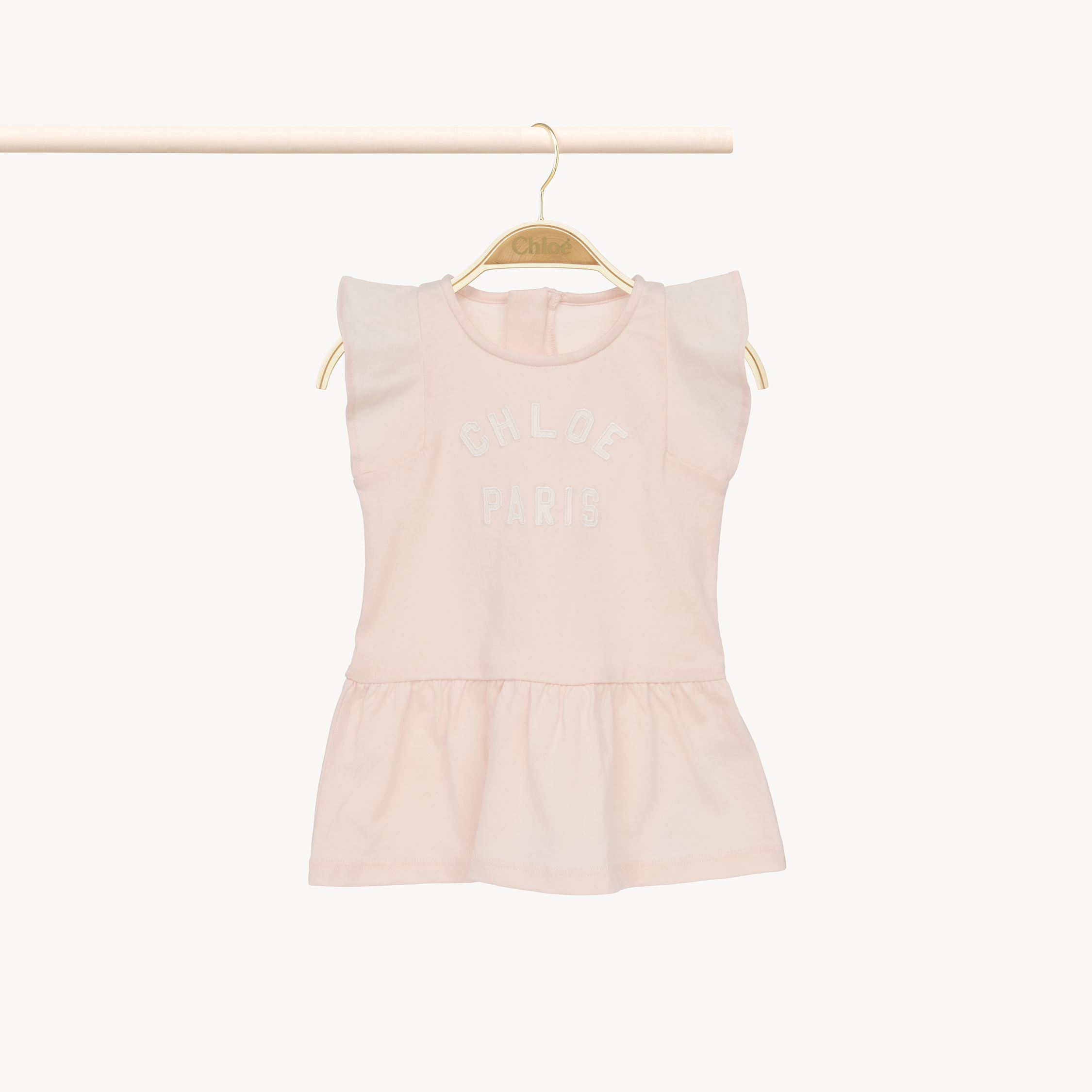 Chloé Short-sleeved Dress Pink Size 15-18 100% Cotton In Pink