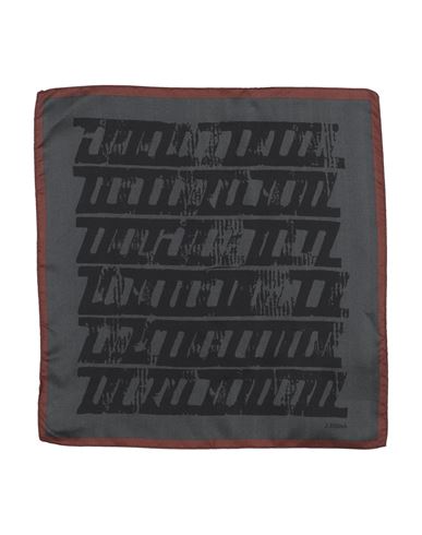 Z Zegna Man Scarf Charcoal Size - Silk In Gray