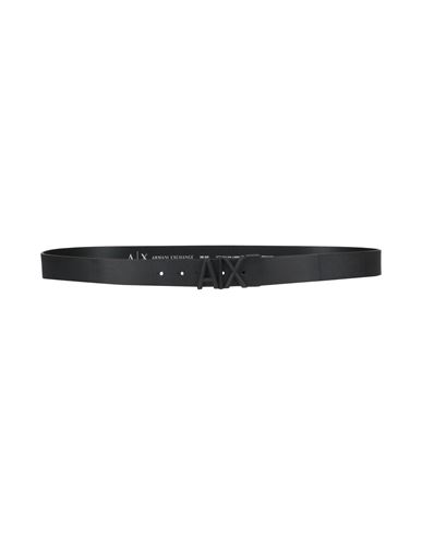 Armani Exchange Man Belt Black Size Onesize Regenerated Leather In Black