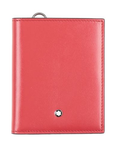 Montblanc Man Cardholder Red Size - Leather In Red