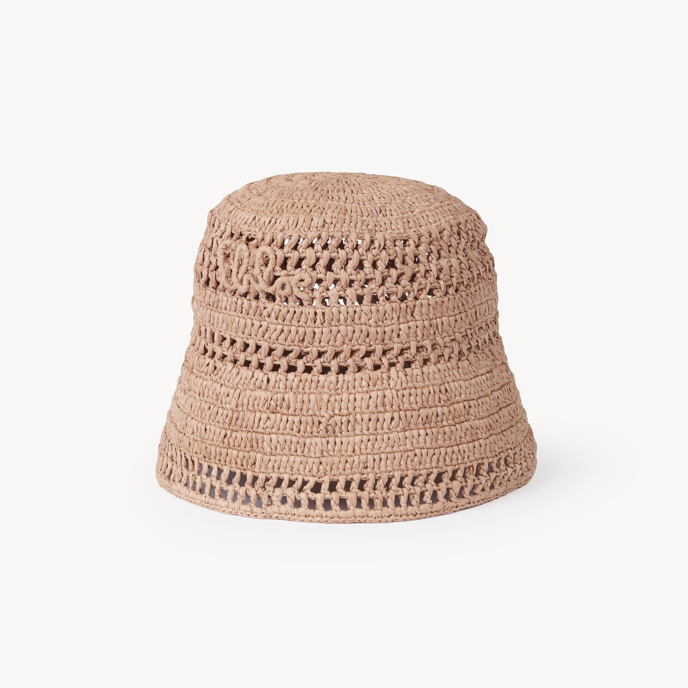 Chloé The  Sunset Bucket Hat In Raffia Pink Size M 100% Raffia In Pink