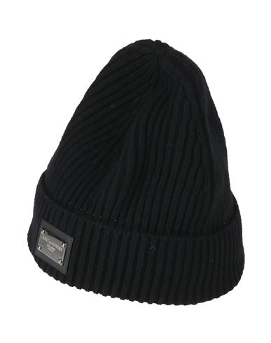 Dolce & Gabbana Man Hat Black Size Onesize Virgin Wool, Cashmere