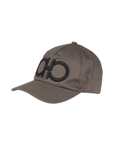 Ferragamo Man Hat Military Green Size Onesize Cotton, Brass In Green