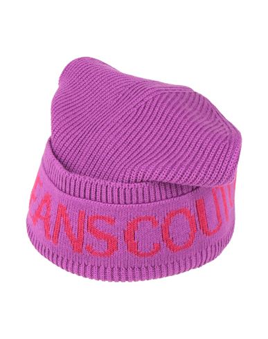 Versace Jeans Couture Man Hat Purple Size Onesize Acrylic, Wool In Multi
