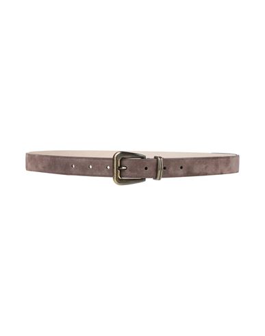 Brunello Cucinelli Woman Belt Dark Brown Size M Leather, Brass In Gray
