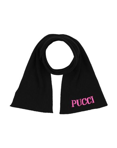 Shop Pucci Toddler Girl Scarf Black Size 6 Wool, Cashmere
