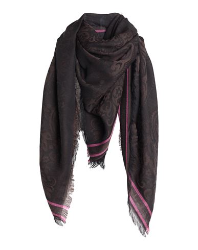 D'aniello Woman Scarf Dark Brown Size - Wool, Modal