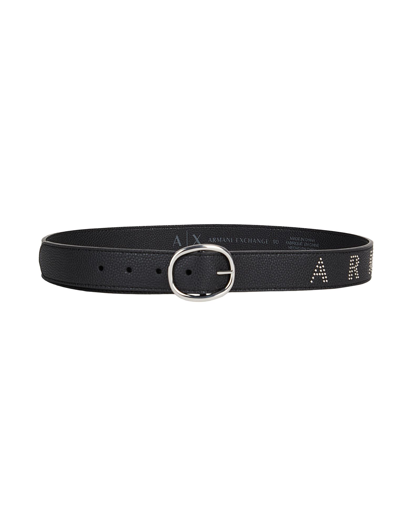美品 ARMANI exchange アルマーニ ベルト 本革 レザー ブラック アルマーニ エクスチェンジ(ARMANI EXCHANGE) メンズベルト