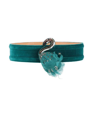 Elisabetta Franchi Woman Belt Deep Teal Size 4 Leather