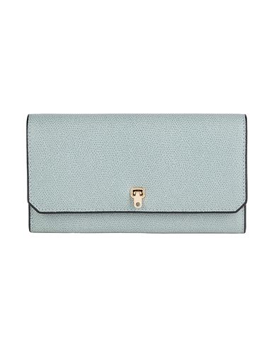 Valextra Woman Wallet Slate Blue Size - Calfskin In Gray