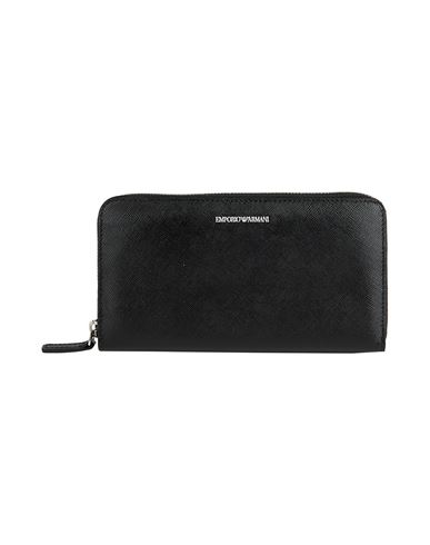 Emporio Armani Woman Wallet Black Size - Cow Leather, Polyurethane