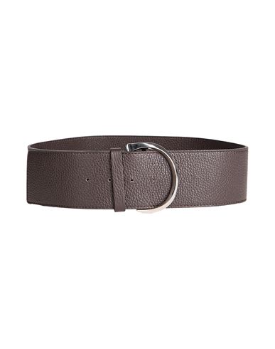 Orciani Woman Belt Dark Brown Size 30 Leather