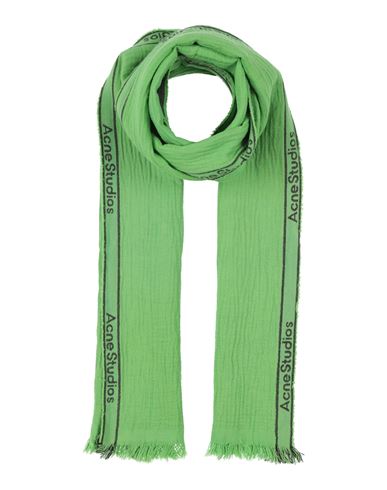Acne Studios Man Scarf Green Size - Cotton, Linen