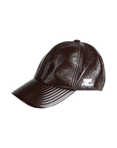 Courrèges Courreges Woman Hat Dark Brown Size M Cotton, Polyurethane, Elastane