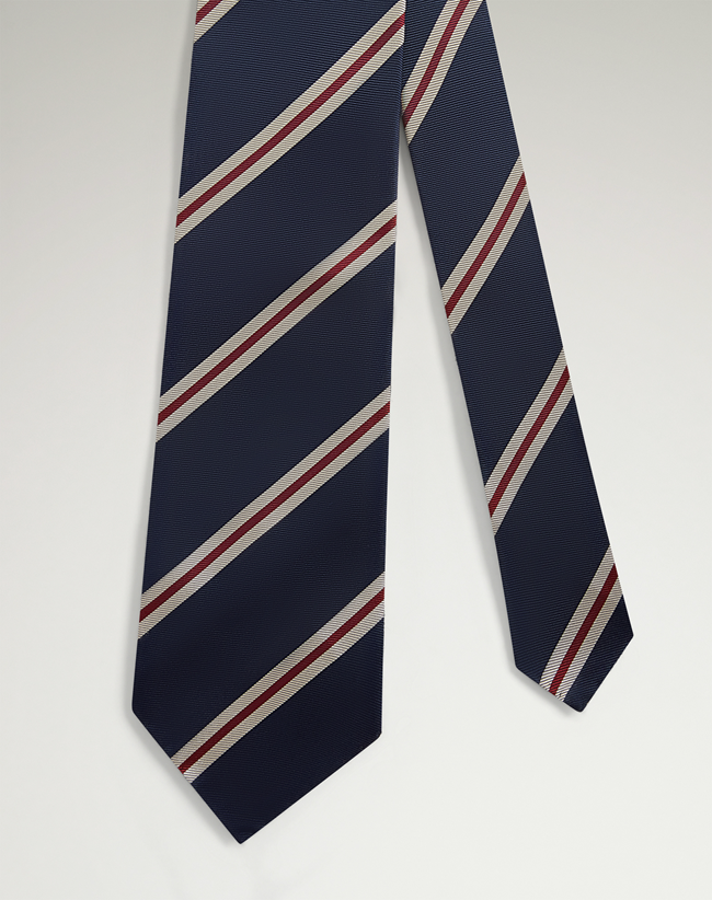 ma-co　未使用品　ダンヒル　ネクタイ　トリコロールストライプ　ロゴ総柄 ☆即日発送☆2021年☆【ダンヒル(dunhill) × JFA】 ネクタイ